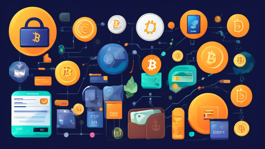 Create an image depicting a diverse range of digital wallets set against a backdrop of various cryptocurrencies like Bitcoin, Ethereum, and Litecoin. Include a checklist or guidebook labeled Comprehensive Guide to Crypto Wallets with visually detailed and secure icons indicating features such as security, accessibility, and user-friendliness. The scene should be modern, tech-savvy, and informative, appealing to both novice and experienced cryptocurrency users.