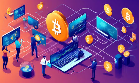 Create an image that visually represents the concept of Cryptocurrency Exchange Essentials. The scene should feature a modern, high-tech digital marketplace with glowing cryptocurrency symbols like Bitcoin, Ethereum, and Ripple floating around. Show diverse people engaging with tablets and smartphones, analyzing charts and graphs on large virtual screens. Include elements such as blockchain chains connecting various currencies, security shields symbolizing encryption, and a central hub representing the exchange platform. The atmosphere should be dynamic and futuristic, emphasizing technology and financial innovation.