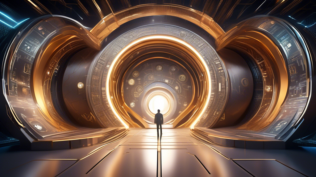 Create an image of a high-tech, futuristic vault in a digital landscape, symbolizing security and protection. Inside the vault, depict a glowing, intricate cryptocurrency coin, representing a digital asset. Surround the vault with ethereal, swirling digital data streams, showcasing the movement and safeguarding of virtual wealth. The overall atmosphere should be one of technological advancement and secure digital finance.